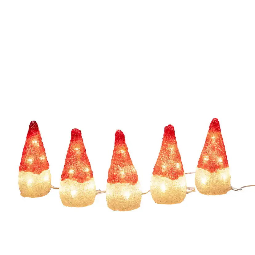 Dekorationsfigur Gnosjö Konstsmide Tomtar Akryl 5st LED