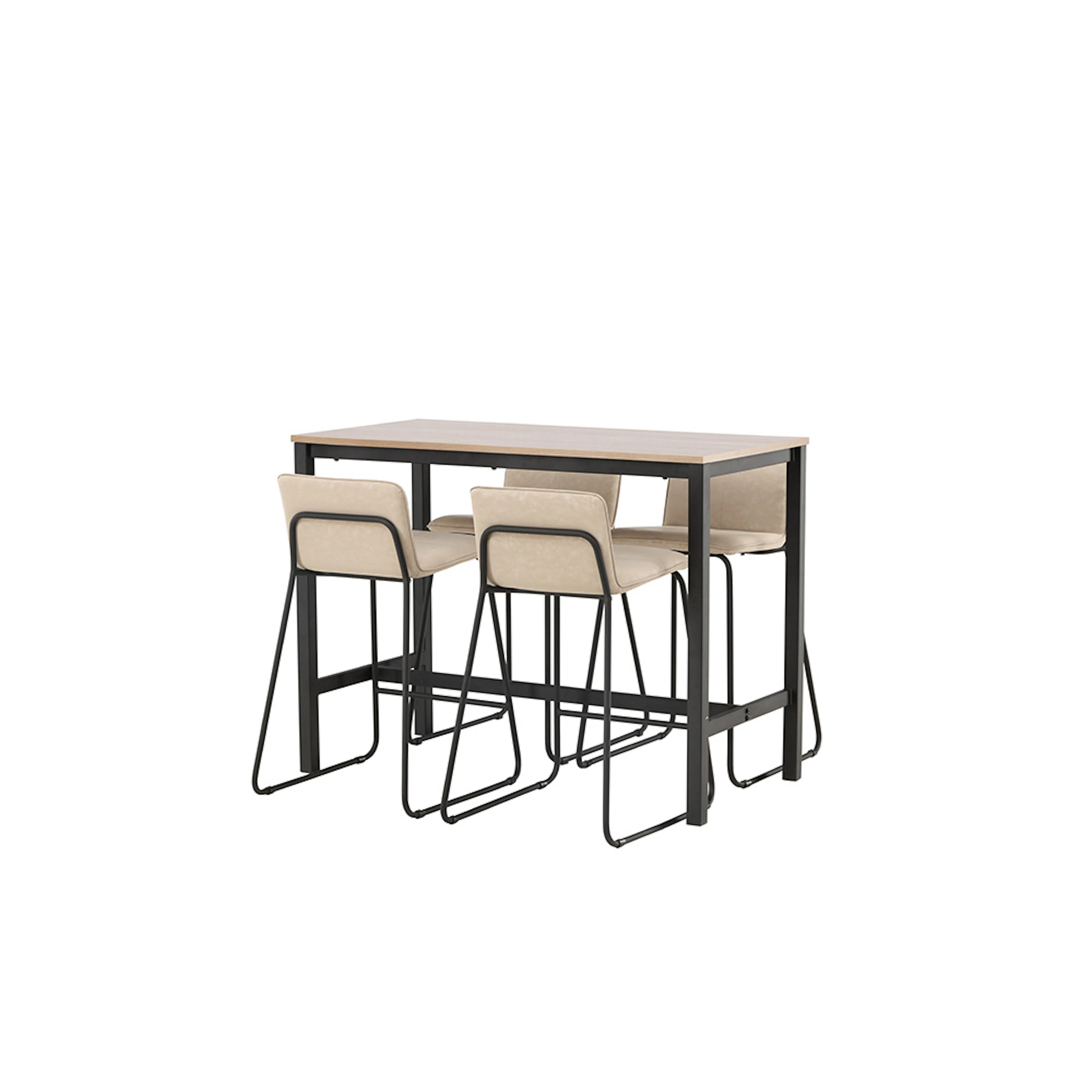 Camden Bar Table - Walnut / Walnut MDF +Bisbee Bar Chair - B Valnöt/Beige