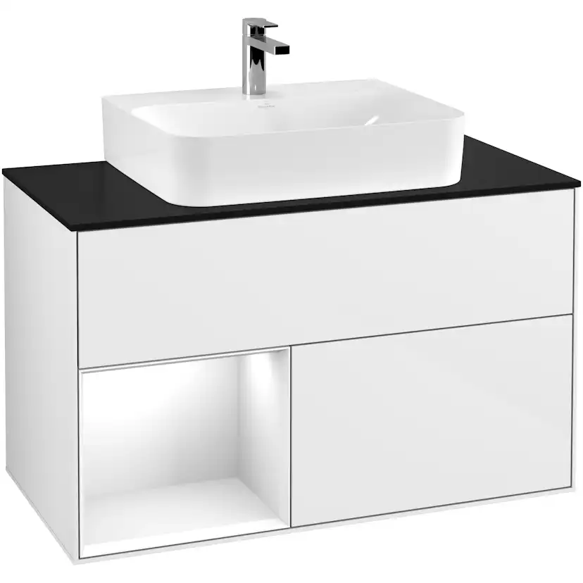 Tvättställsskåp Villeroy & Boch Finion med 2 Lådor Hylla och Bänkskiva för Centrerat Tvättställ