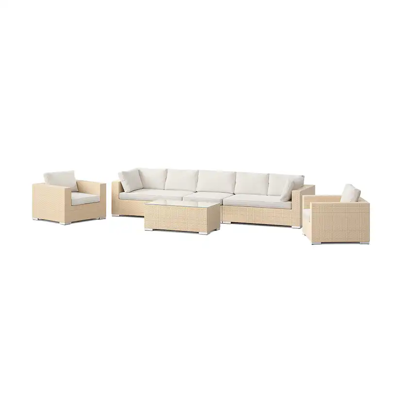 Loungegrupp Comfort Garden Bahamas utomhus soffgrupp 7-sits med två fåtöljer och bord