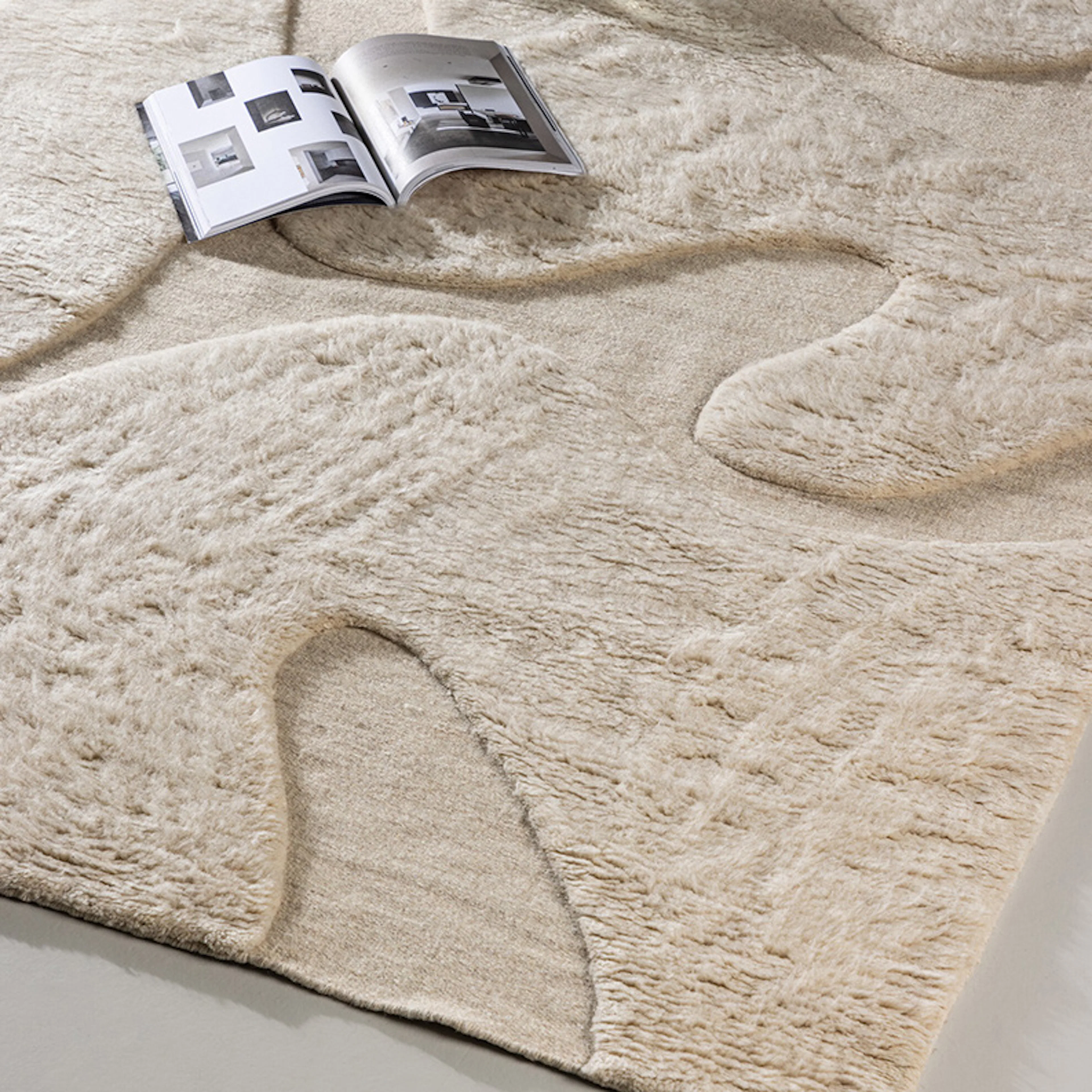 Boone Wool  & Cotton - 230*160-  -Rectangular-Beige Mått: 160x230 cm