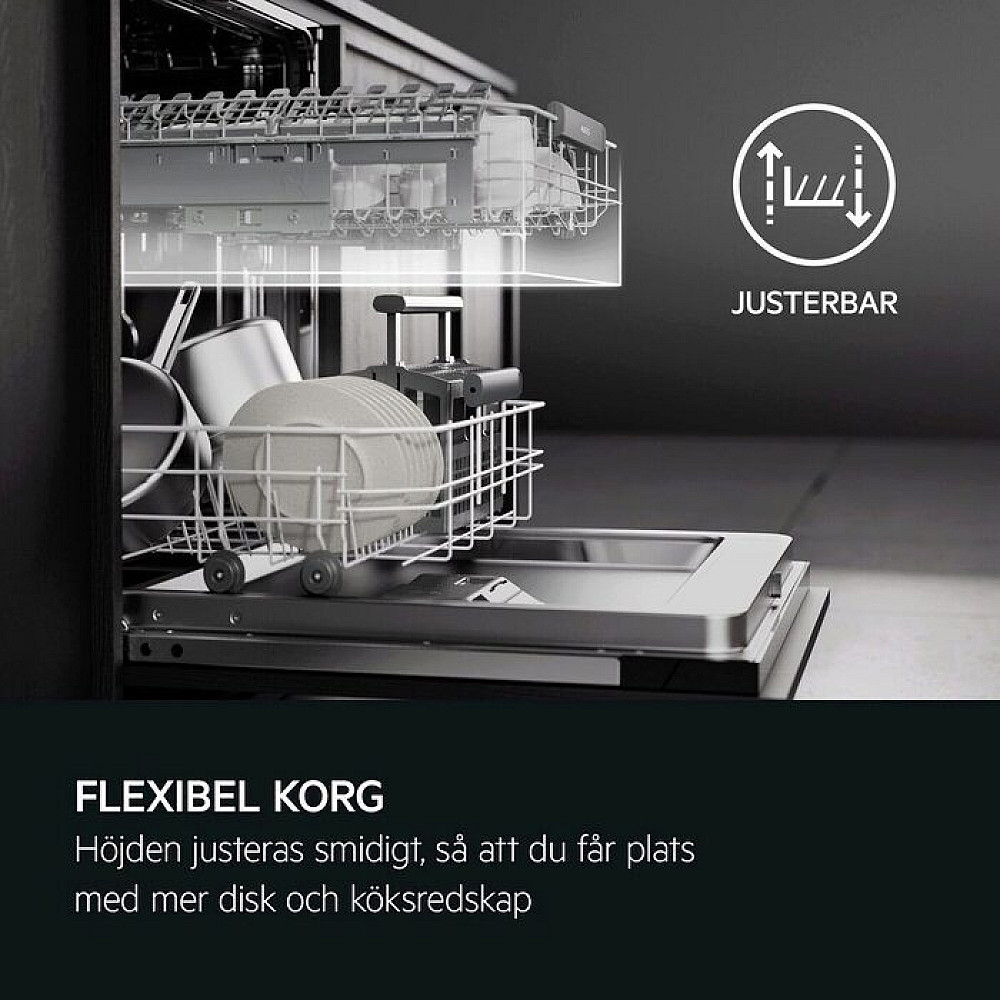 Integrerad Diskmaskin AEG FFB62407ZW 45 cm med SatelliteClean® och ExtraHygiene
