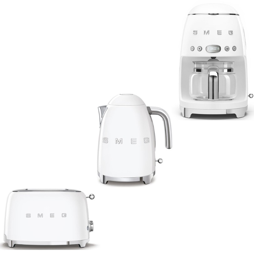 Frukostpaket Smeg Lilla Brödrost, Vattenkokare & Kaffebryggare
