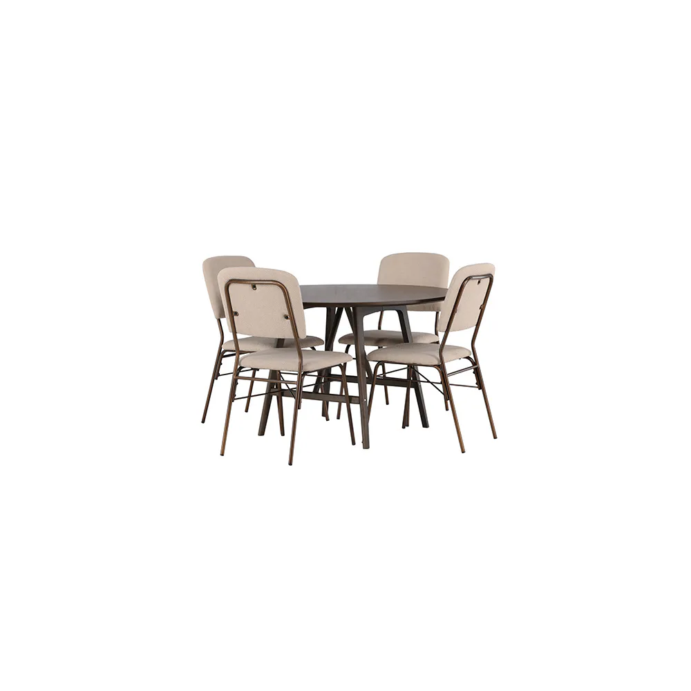 Matgrupp Venture Home Kaseidon Ø100 cm med 4 st Seda stolar