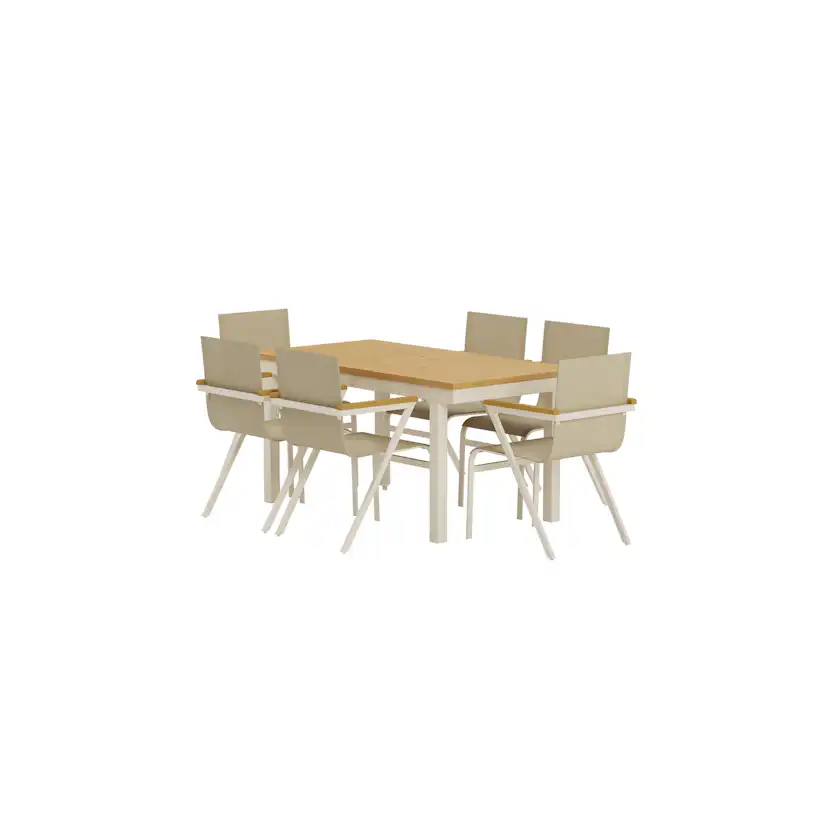 Matgrupp Utomhus Venture Home Panama 90x160 cm med 6 st Mexico Trädgårdsstolar