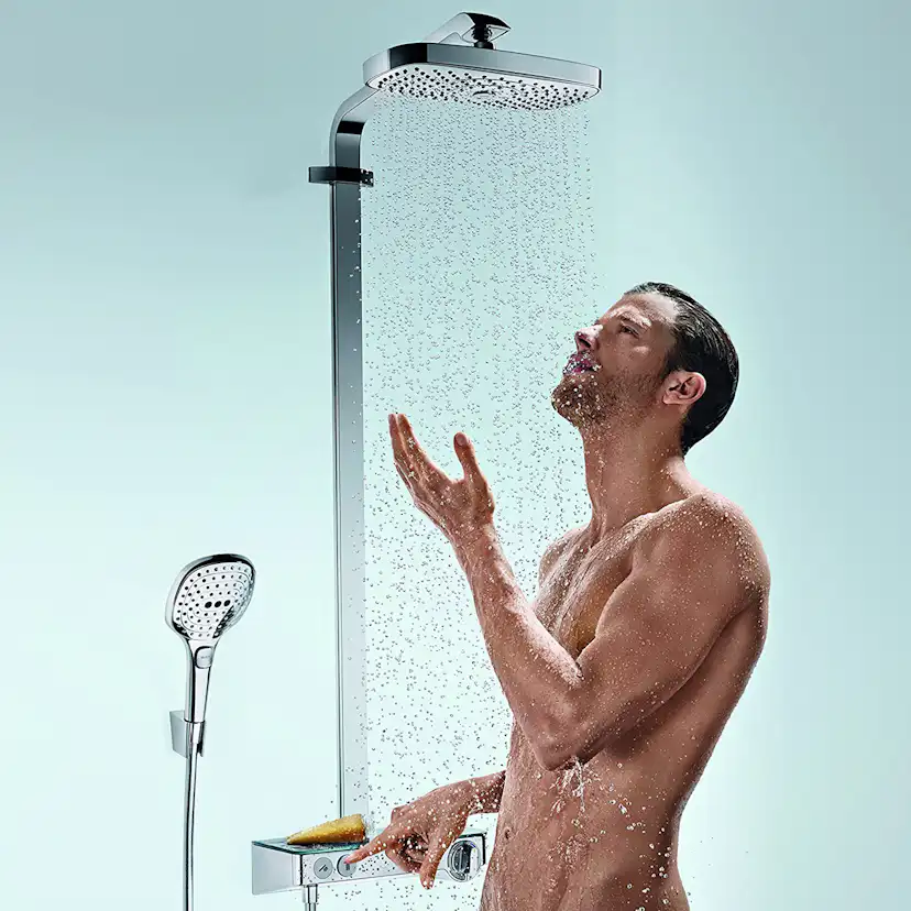 Takduschset Hansgrohe Raindance Select E 300 2jet Showerpipe Krom utan EcoSmart