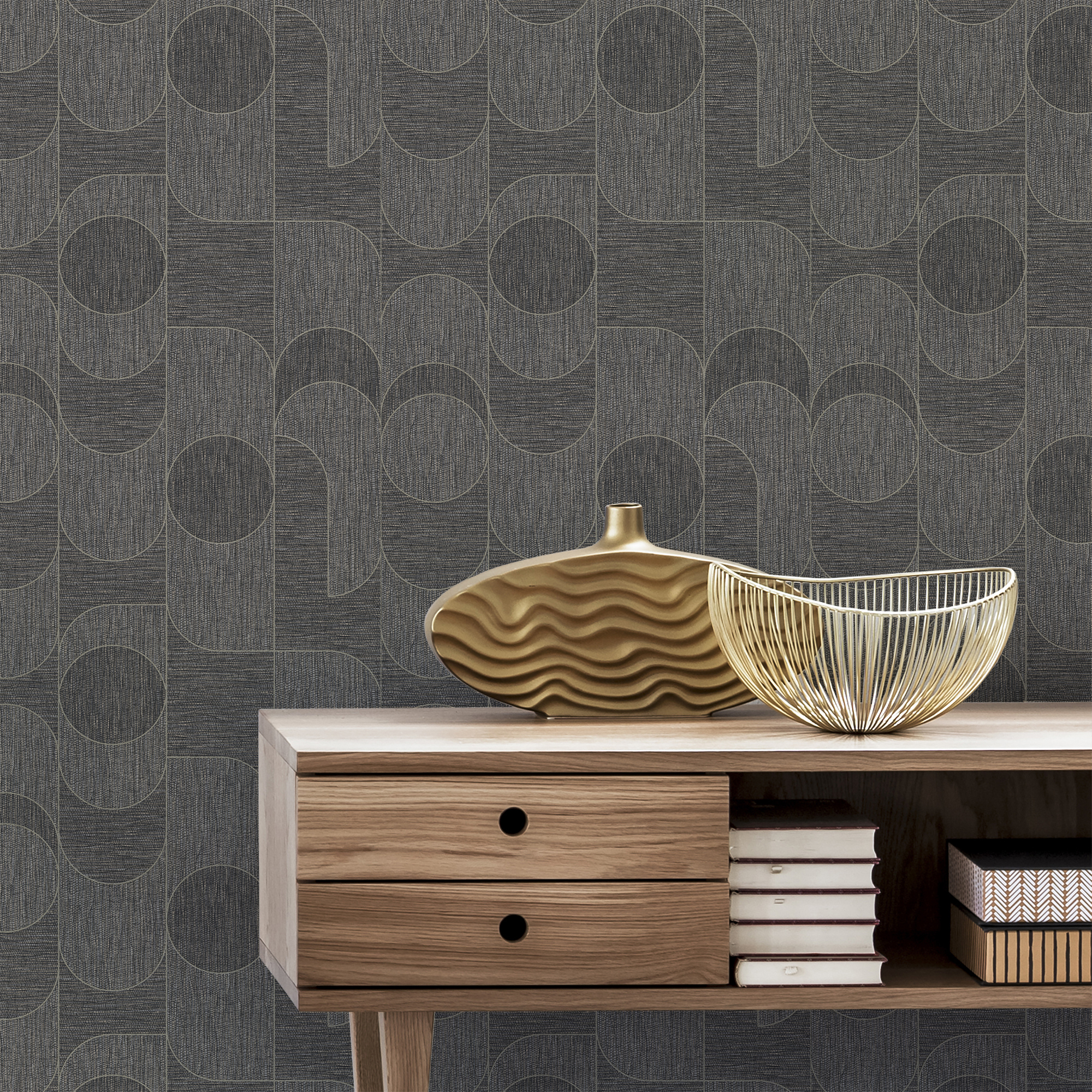 Tapet Sublime Geometrisk Grasscloth Brun 121129