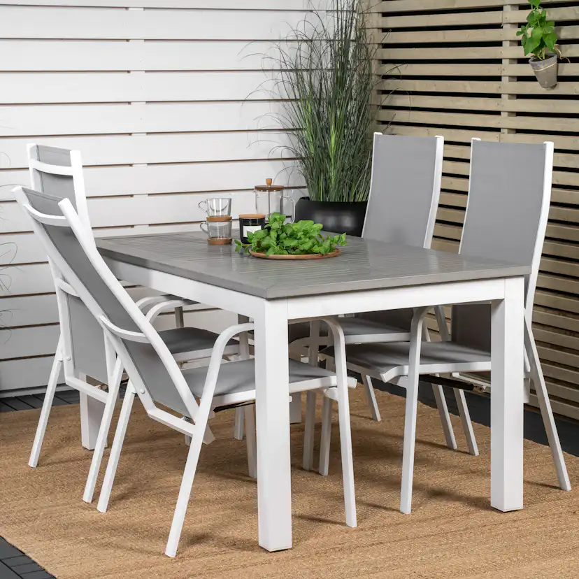 Matgrupp Venture Home Aleyna 160/240 med 4 Copacabana Matstolar