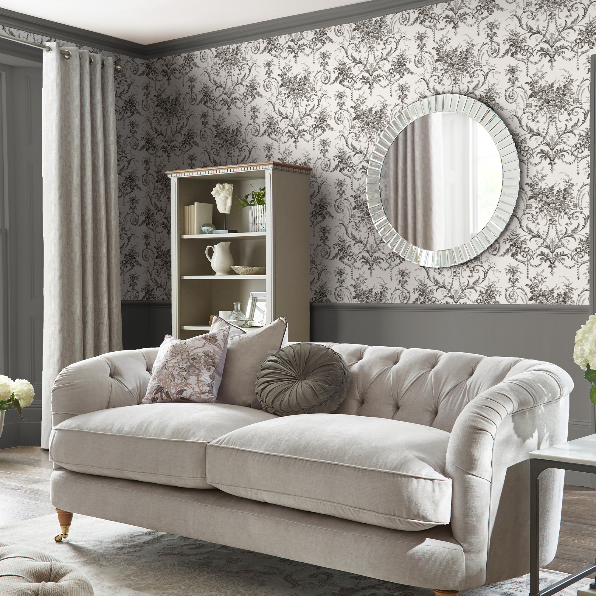 Tapet Laura Ashley Tuileries Charcoal Grå 122768