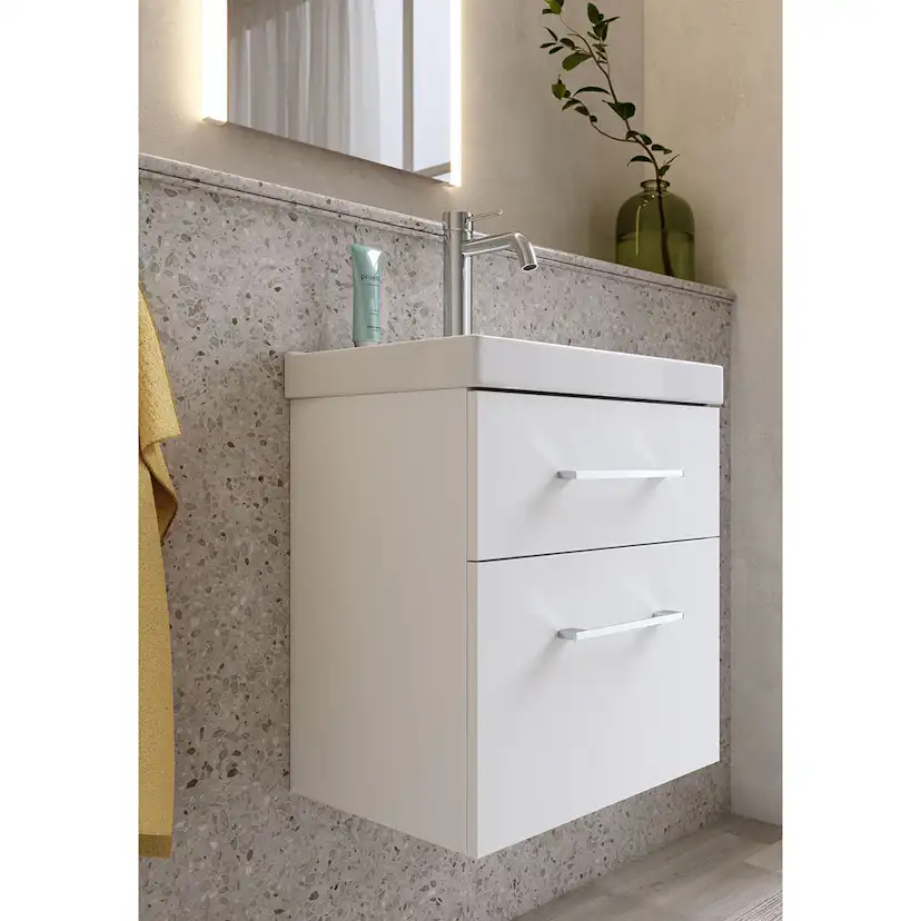 TVÄTTSTÄLLSSKÅP FIX TREND VIT MATT MED TVÄTTSTÄLL 420 Färg: Vit, Bredd: 420mm
