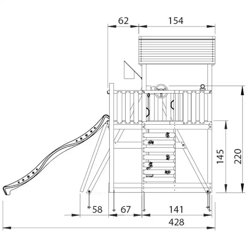Lektorn Jungle Gym Chalet 2.1 Swing Modul Rutschkana & Sand
