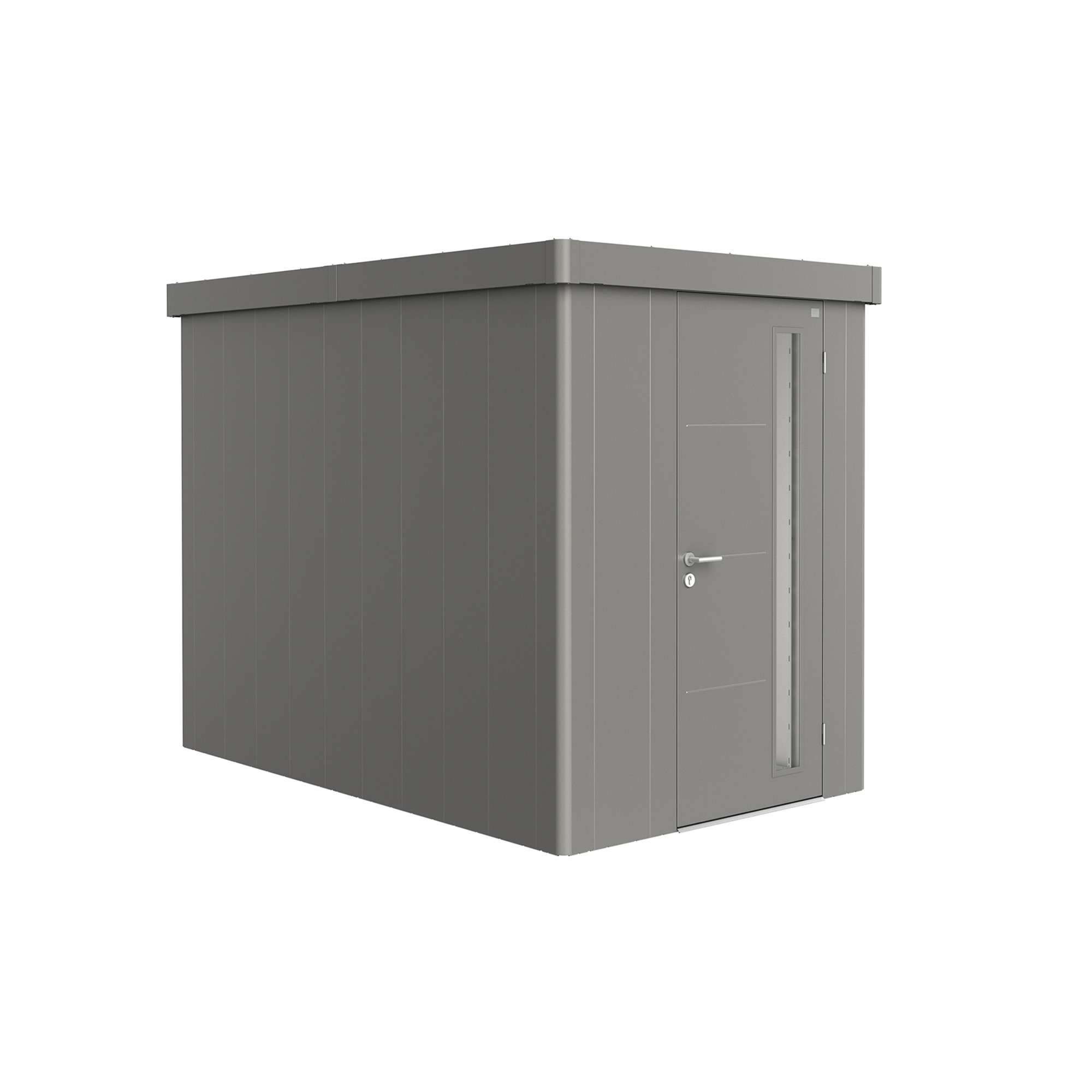 Trägård skjul Neo 3A med Standarddörr, metallic kvarts-grå Kvartsgrå