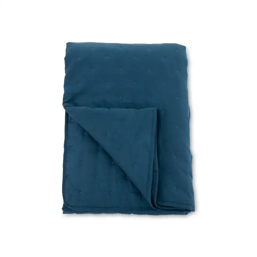 Sally Bedspread Microfiber - Blue / - 260*260 Blå, Mått: 260x80 cm