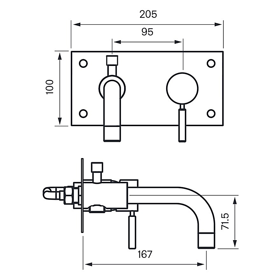 Dusch- och Badkarsblandare Tapwell BOX 022 Krom Krom