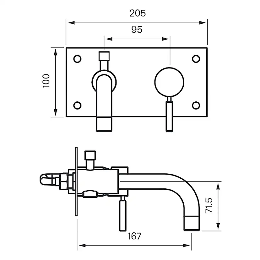 Dusch- och Badkarsblandare Tapwell BOX 022 Krom Krom