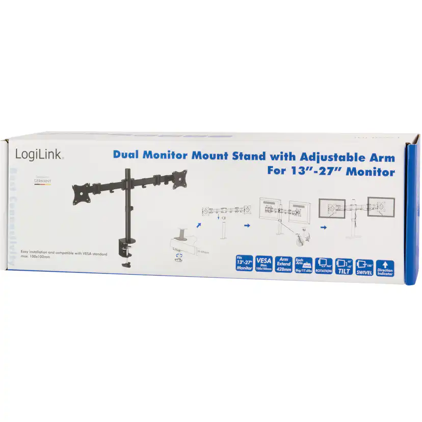 Monitorarm LogiLink Dubbel 13-27 tum 428 mm