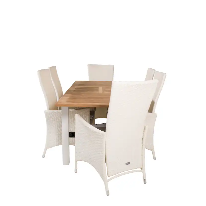Matgrupp Venture Home Perla 152/210 med 6 Pishi Matstolar