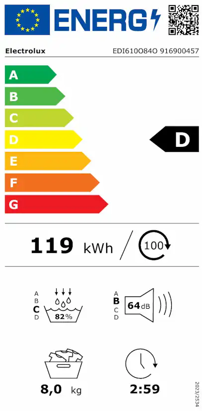 Värmepumpstorktumlare Electrolux EDI610O84O