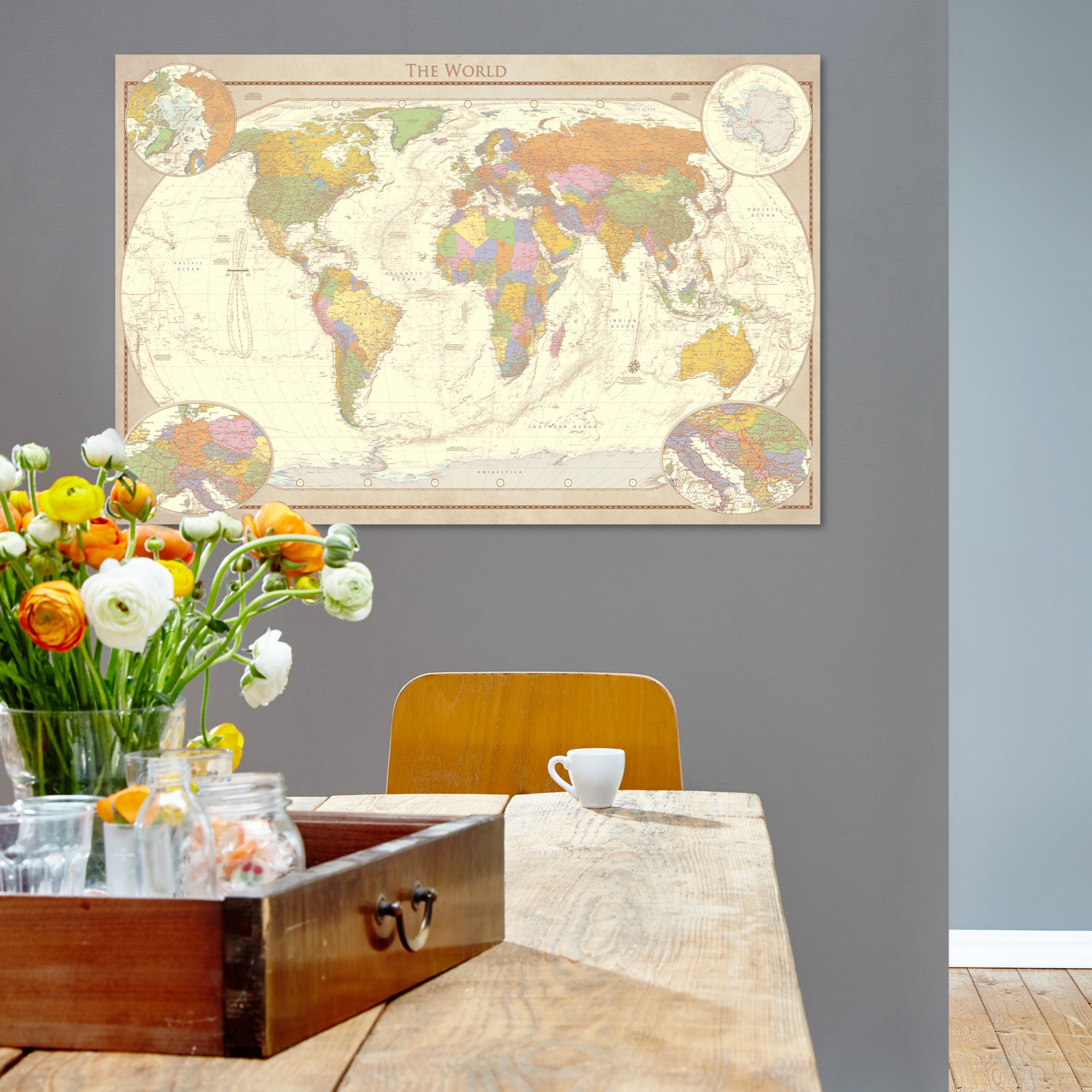 Tavla Arkiio Cream World Map