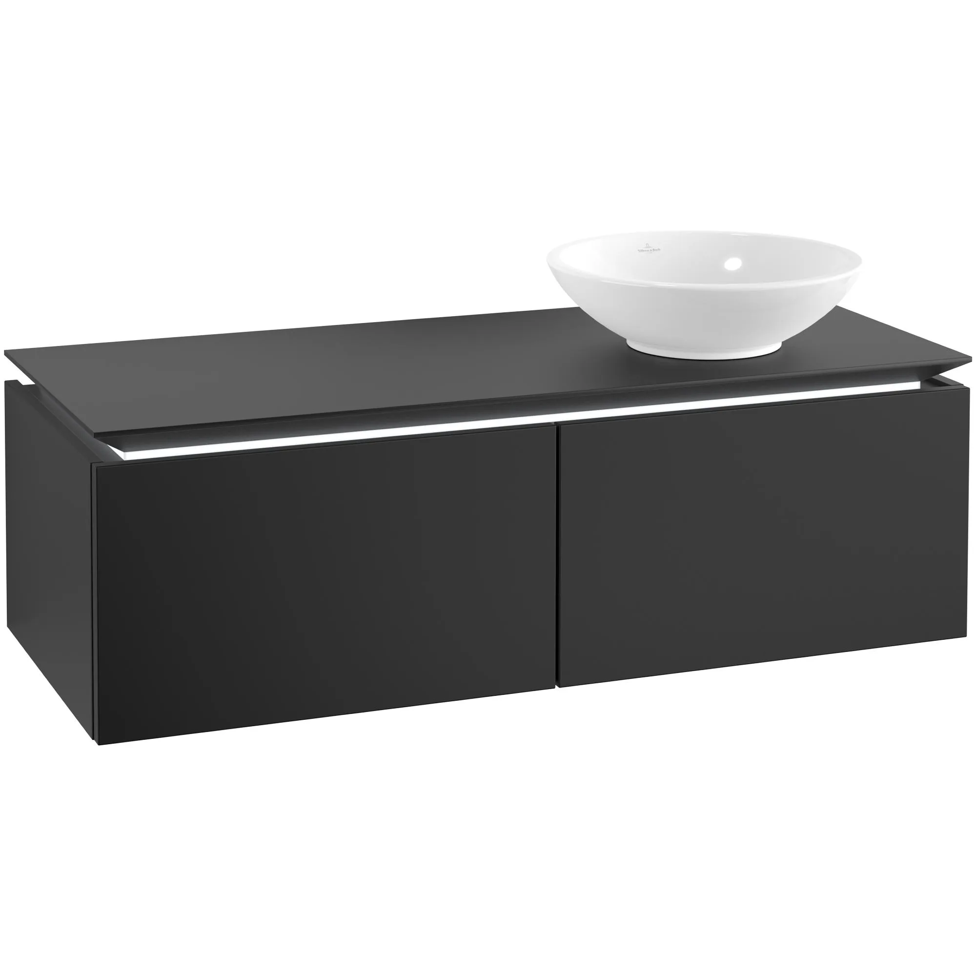 Tvättställsskåp Villeroy & Boch Legato Kompakt 1200 med 2 Lådor för Ocentrerat Ytmonterat Tvättställ