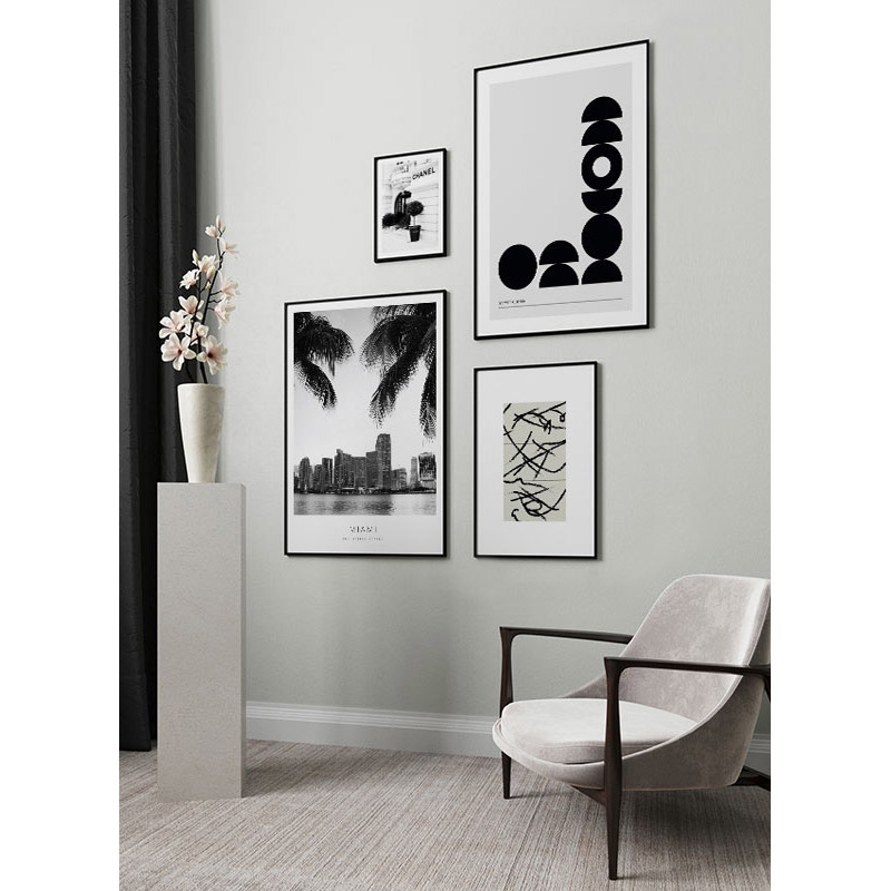 Poster Gallerix Geometric Graphic Black No2