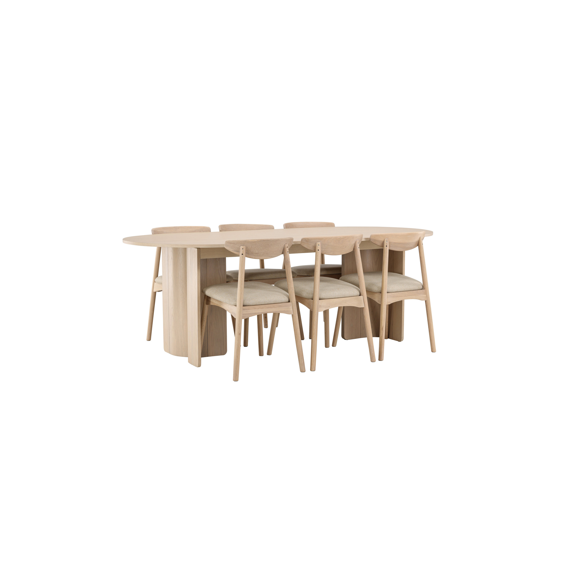 Matgrupp Venture Home Tyresö Matbord 220x100 cm med 6st Ven Matstolar