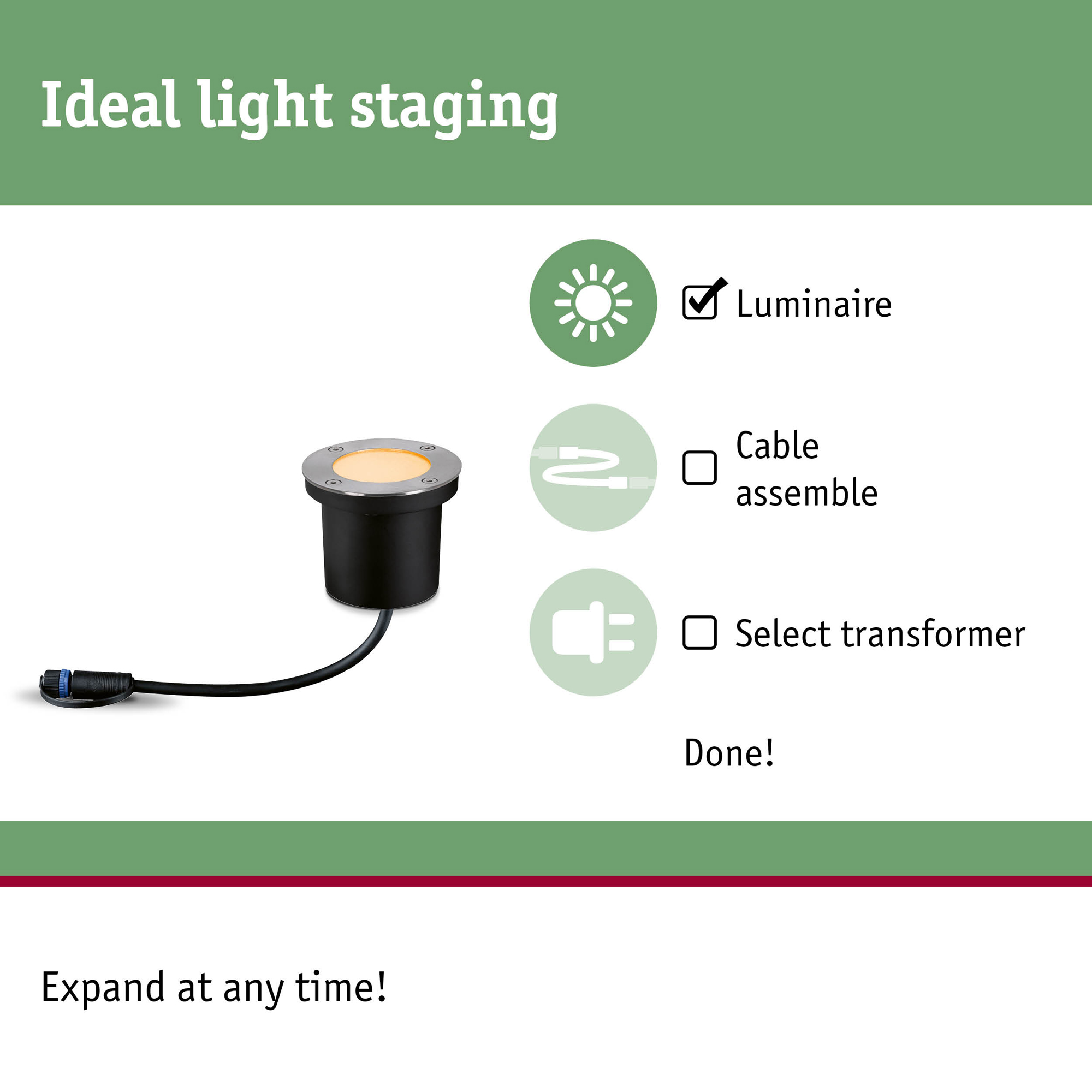 LED Infälld Markbelysning Paulmann Plug & Shine Floor Profil Spot Insektsvänlig IP67 4,5W