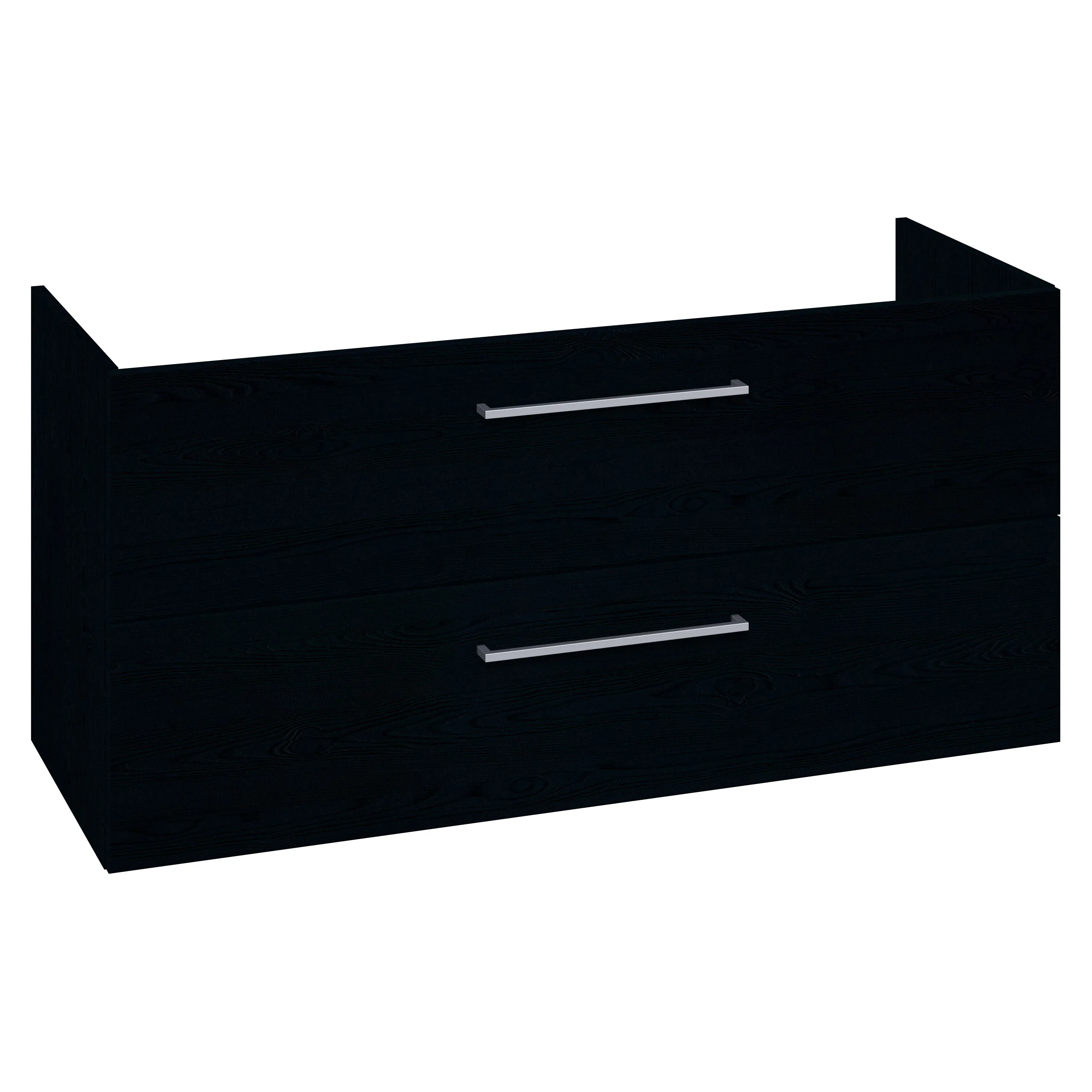 Tvättställskåp Lotto 2 lådor 57,6*120*44 cm B: 1200 mm, Svart Struktur, med 2 Lådor