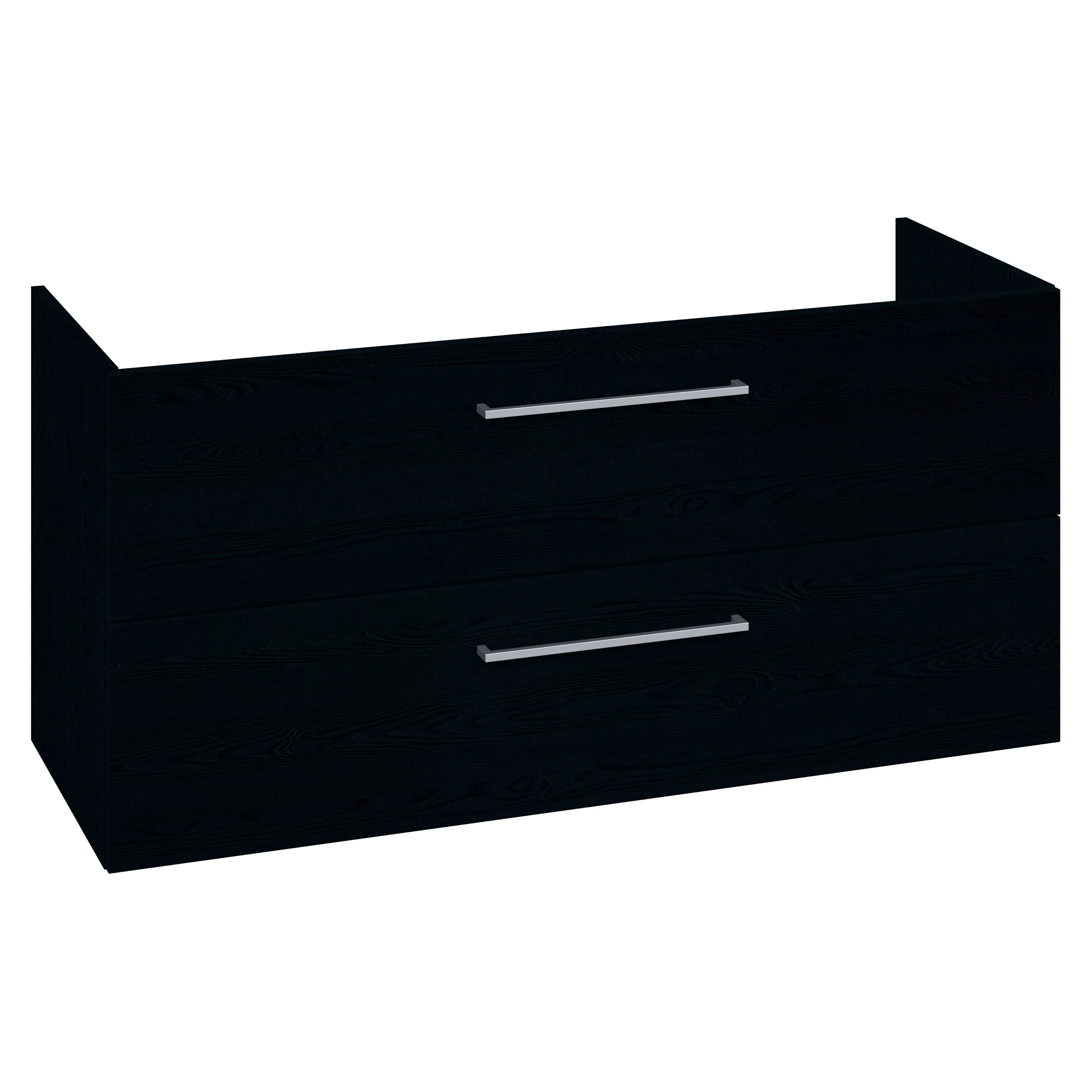 Tvättställskåp Lotto 2 lådor 57,6*120*44 cm B: 1200 mm, Svart Struktur, med 2 Lådor