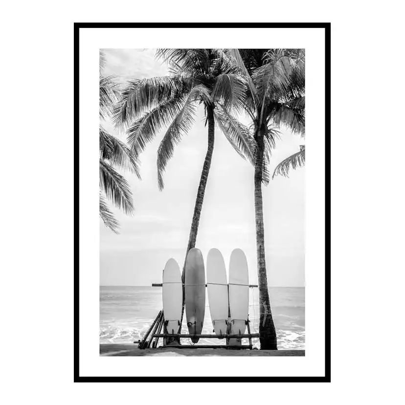 Poster Gallerix Surfing Boards On Beach