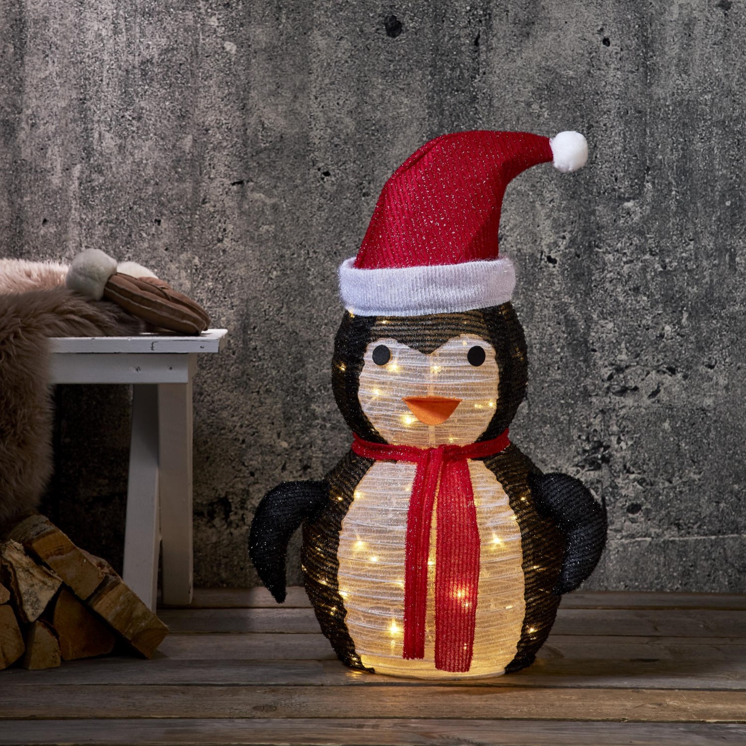 Dekorationsfigur Star Trading Tecid Pingvin 70 cm