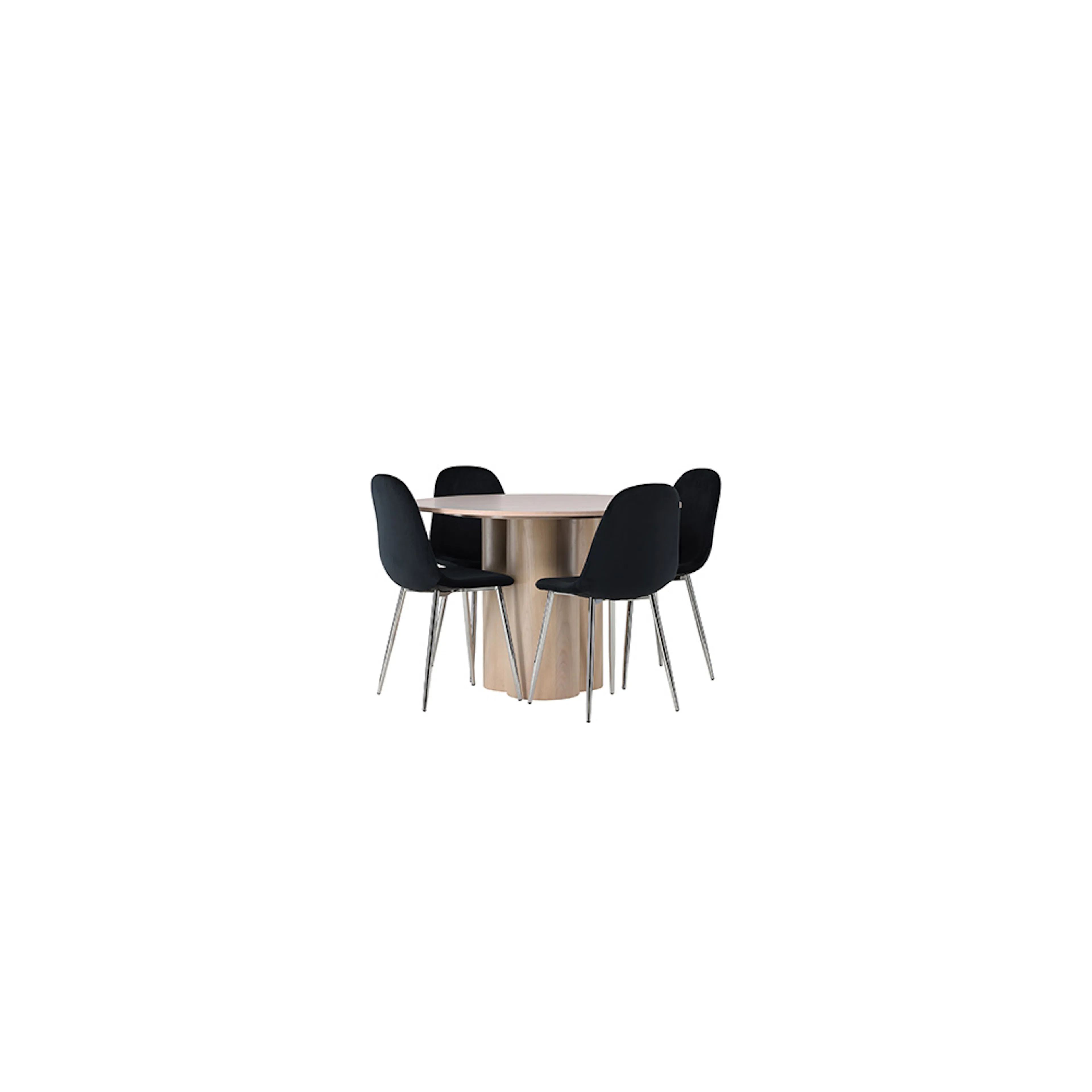 Matgrupp Venture Home Olivia Ø110 cm med 4 st Polar stolar