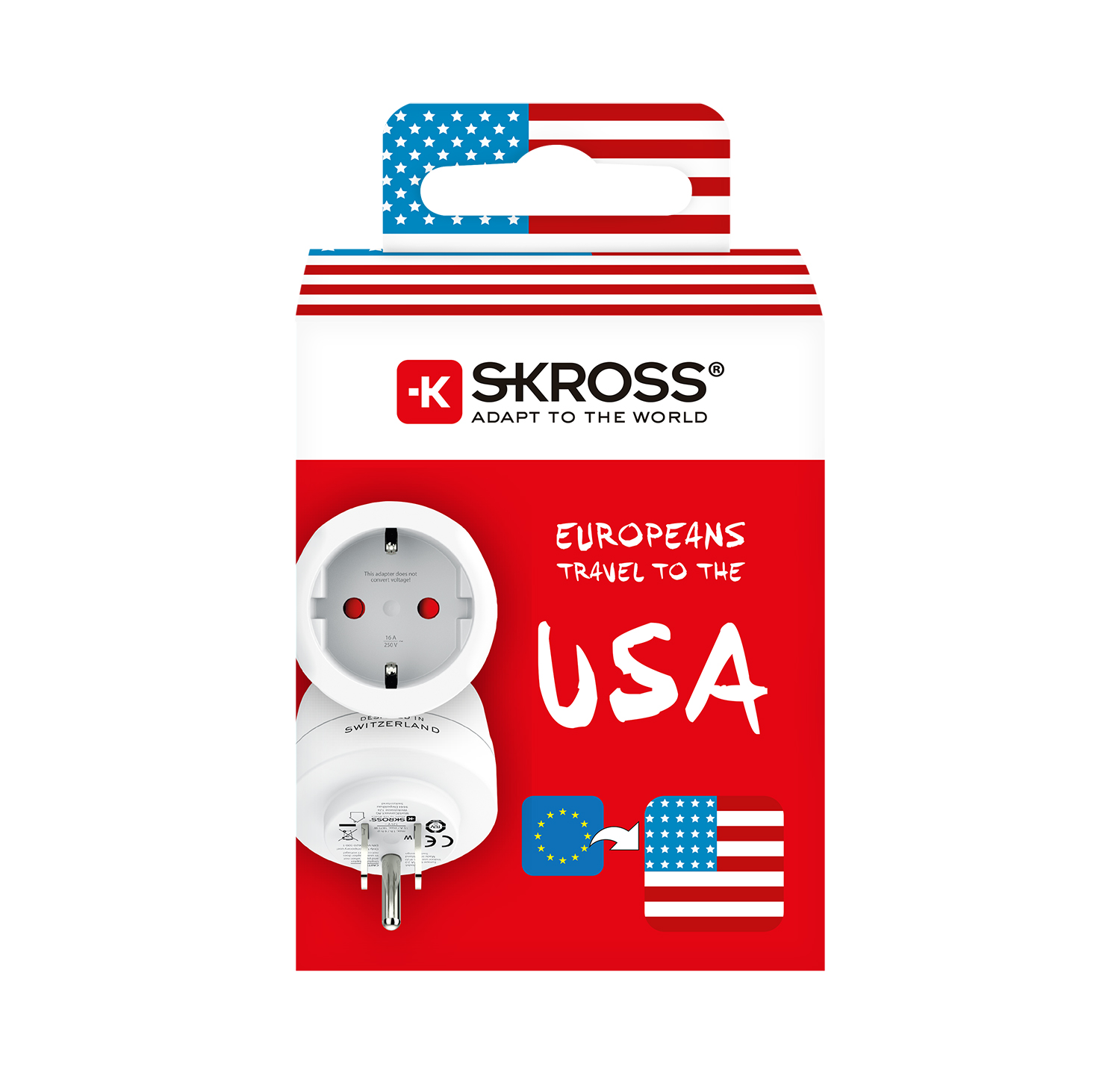 Reseadapter Skross Europa till USA Jordad