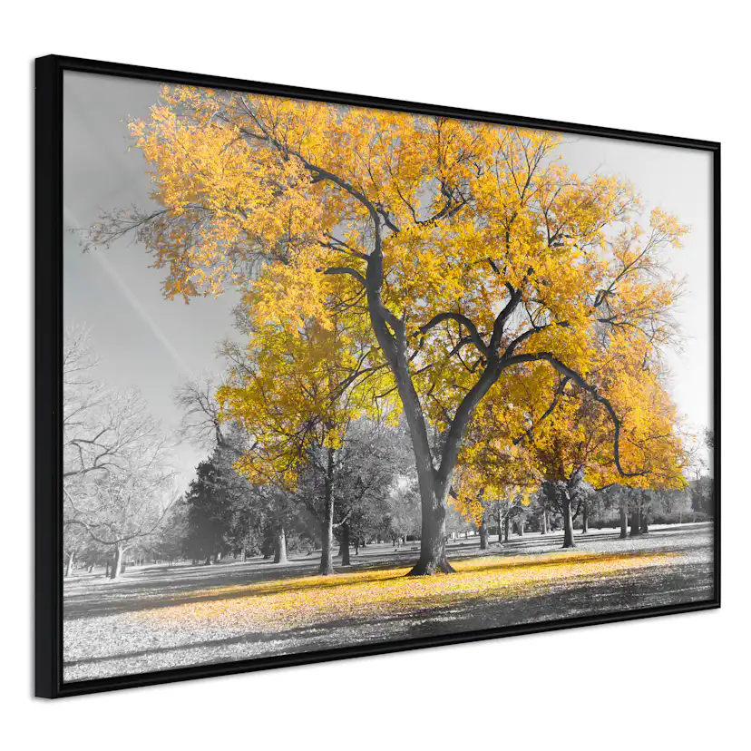 Poster Artgeist Affisch Autumn in the Park Gold