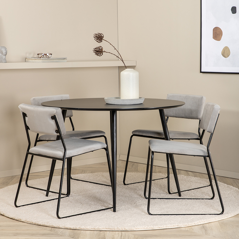 Matgrupp Venture Home Silvia med 4 Kungshamn Stolar Sammet