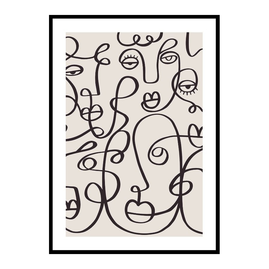 Poster Gallerix Line Art Faces