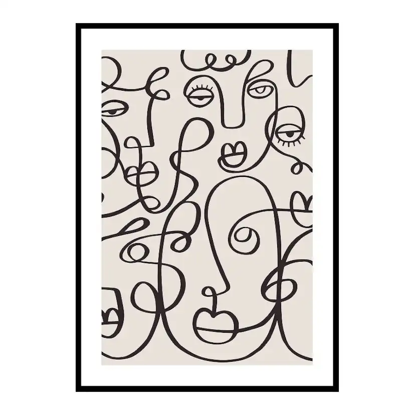 Poster Gallerix Line Art Faces
