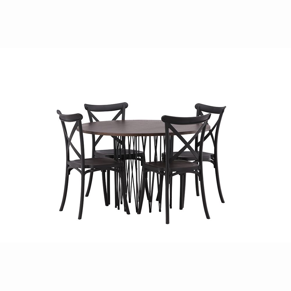 Matgrupp furniture/fashion Stone Rund med 4 Crosett Stolar