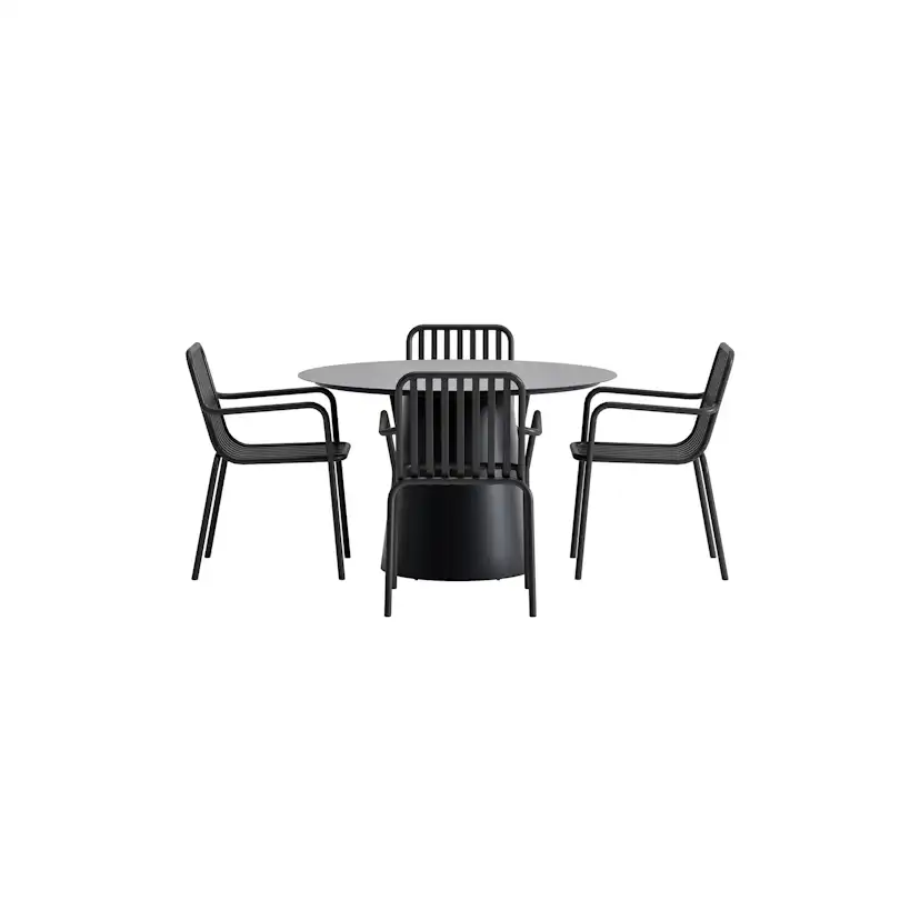 Matgrupp Utomhus Venture Home Lanzo Ø120 cm med 4 st Peking Trädgårdsstolar