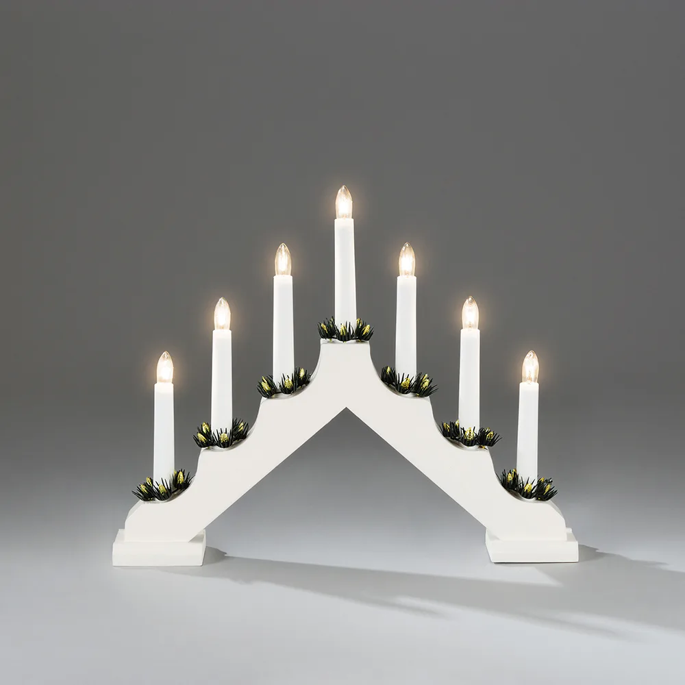 Adventsljusstake Gnosjö Konstsmide 7L med Manschetter H30