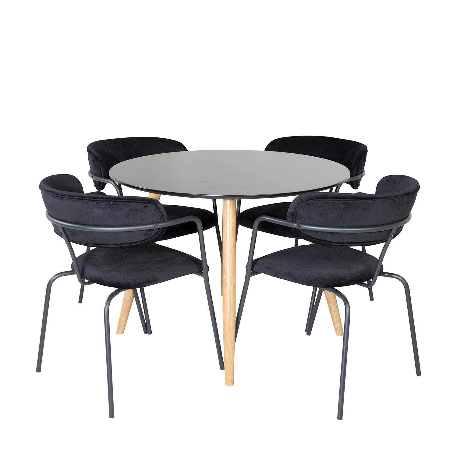 Matgrupp Venture Home Plake med 4 Aris Karmstolar Runt