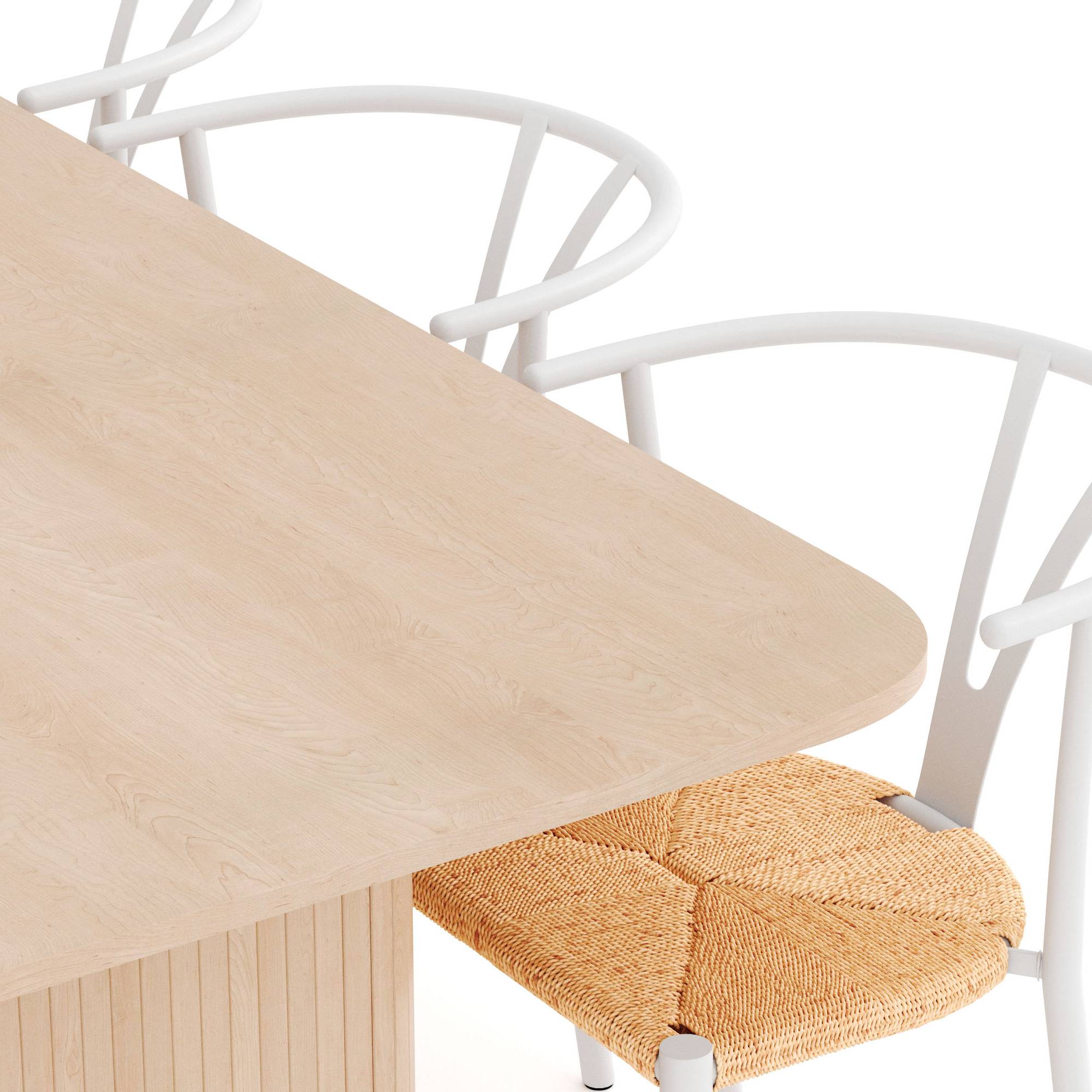 Matgrupp Bark Kopparbo Rektangulärt Matbord 200-260 cm Förlängningsbartt med 6 Elysia Matstol