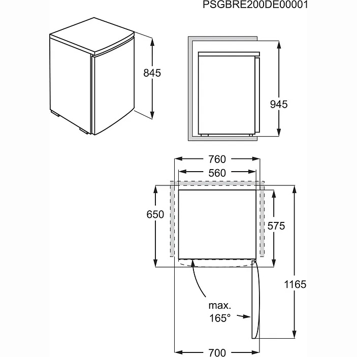 Frys Electrolux 600 Statisk LYB1AE8W0