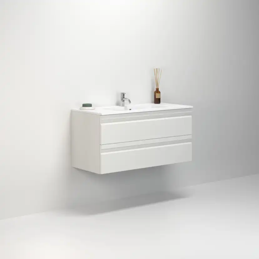 100,2 cm Minore set H48, 2lå. vit matt lak BxHxD: 100x50x45,5 cm, Matt Vit