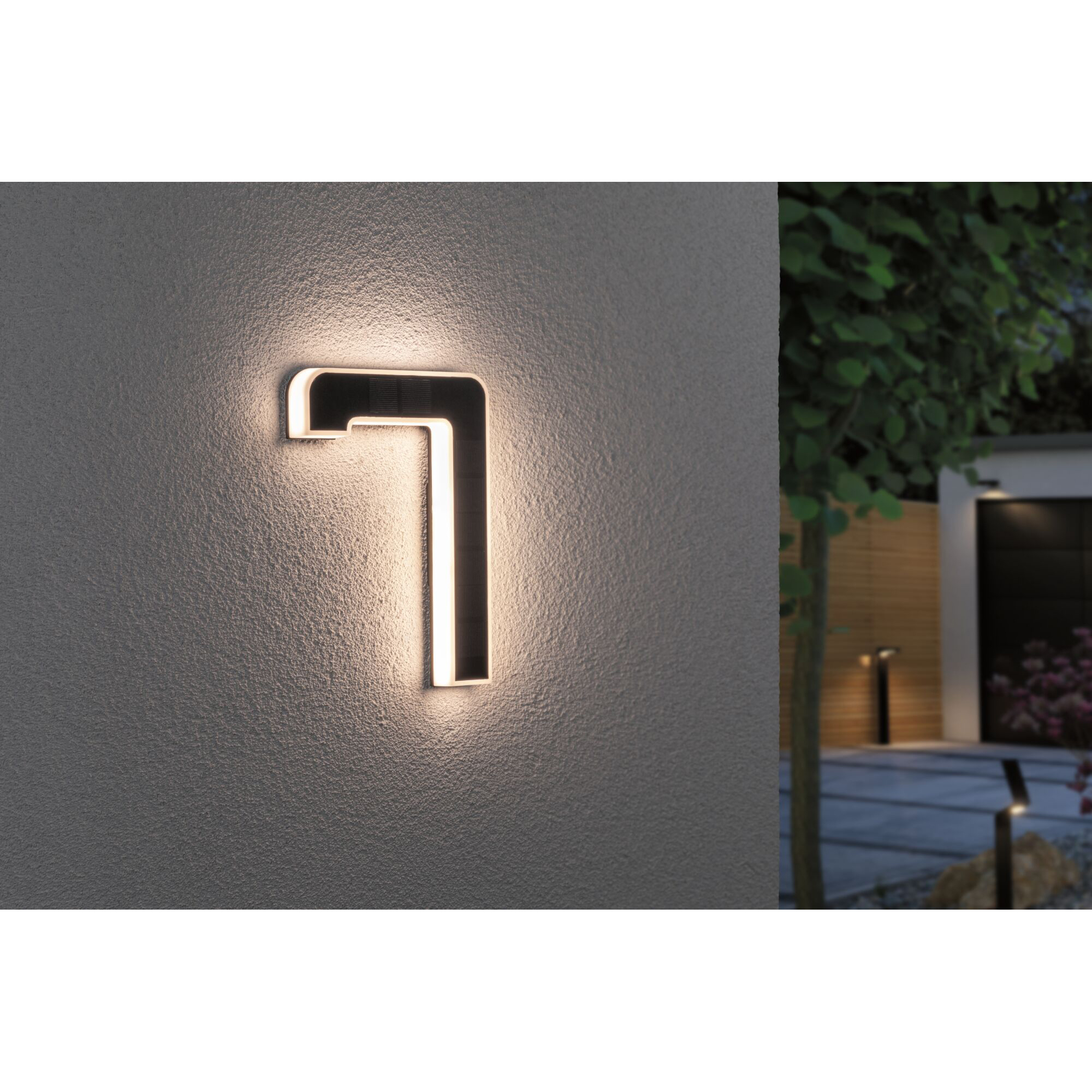 Fasadbelysning Solcell LED Paulmann Husnummer 0-9 med belysning inkl. utbytbart batteri IP44