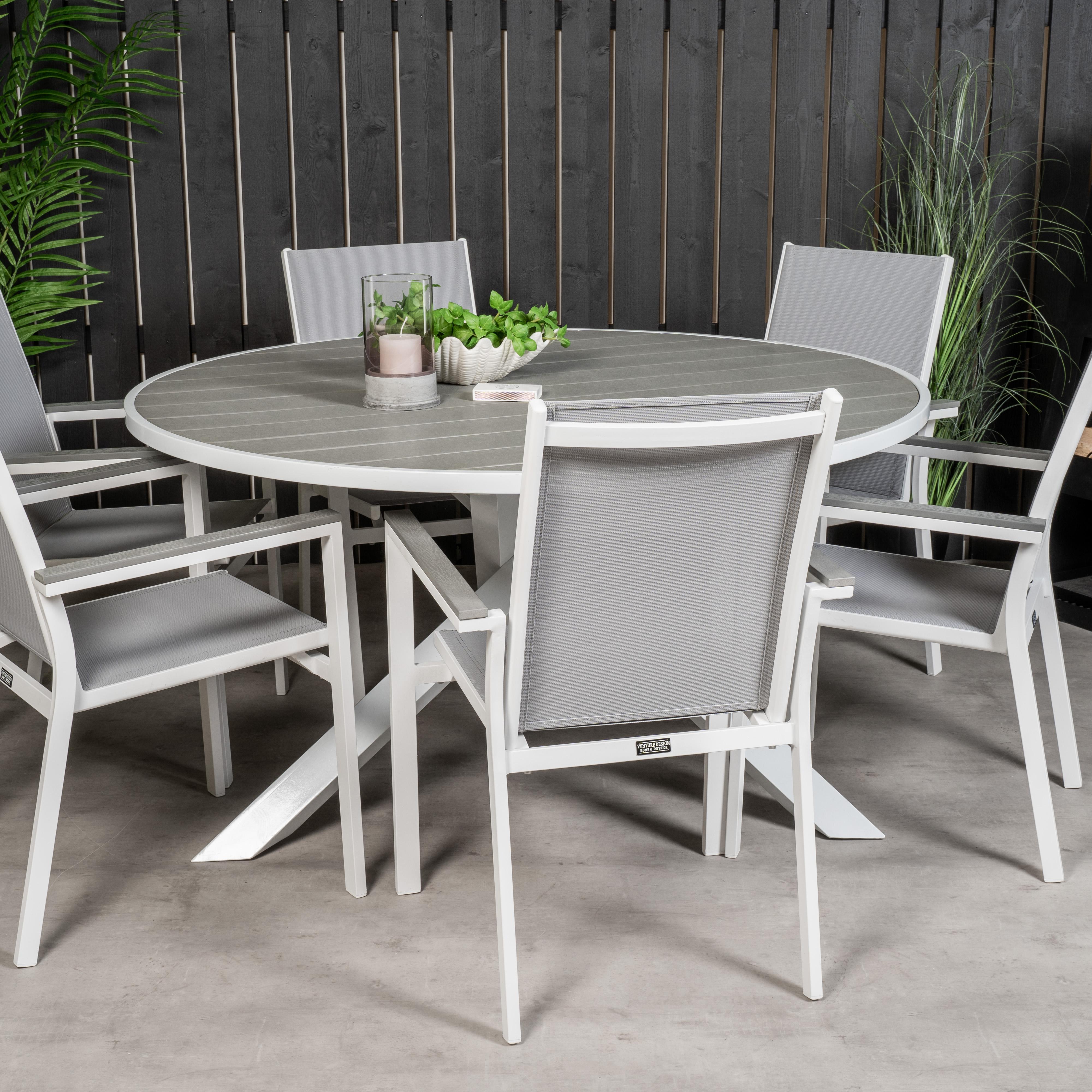 Matgrupp Venture Home Pincy Ø140 med 6 Pincy Stolar