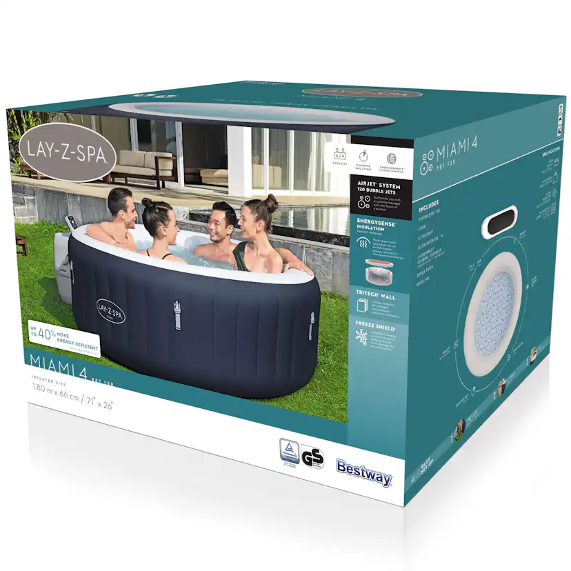 Uppblåsbart Spabad Bestway Lay-Z-Spa® Miami EnergySense AirJet 4