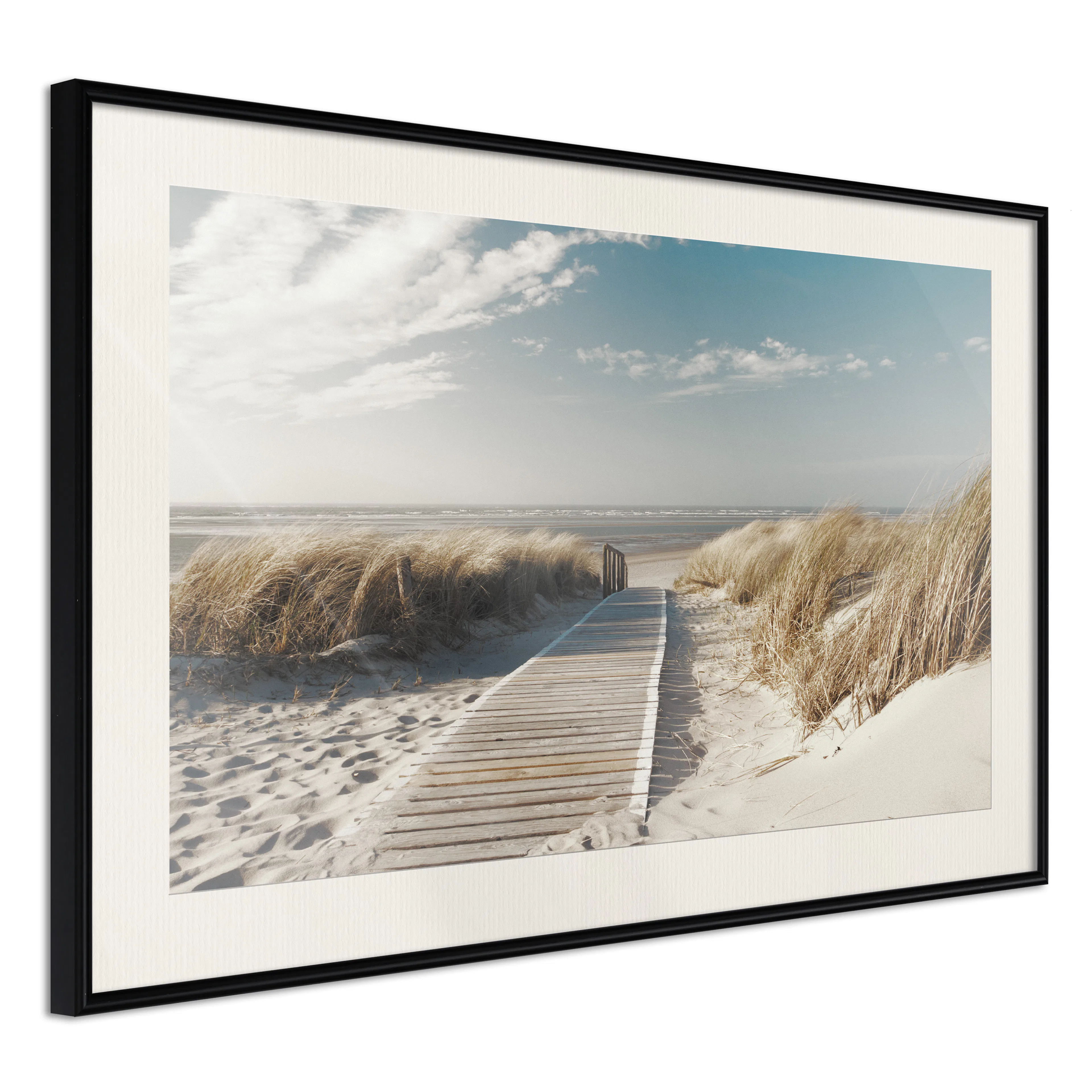 Affisch - Abandoned Beach [Poster] 30x20 Svart ram med passepartout, 30x20 cm