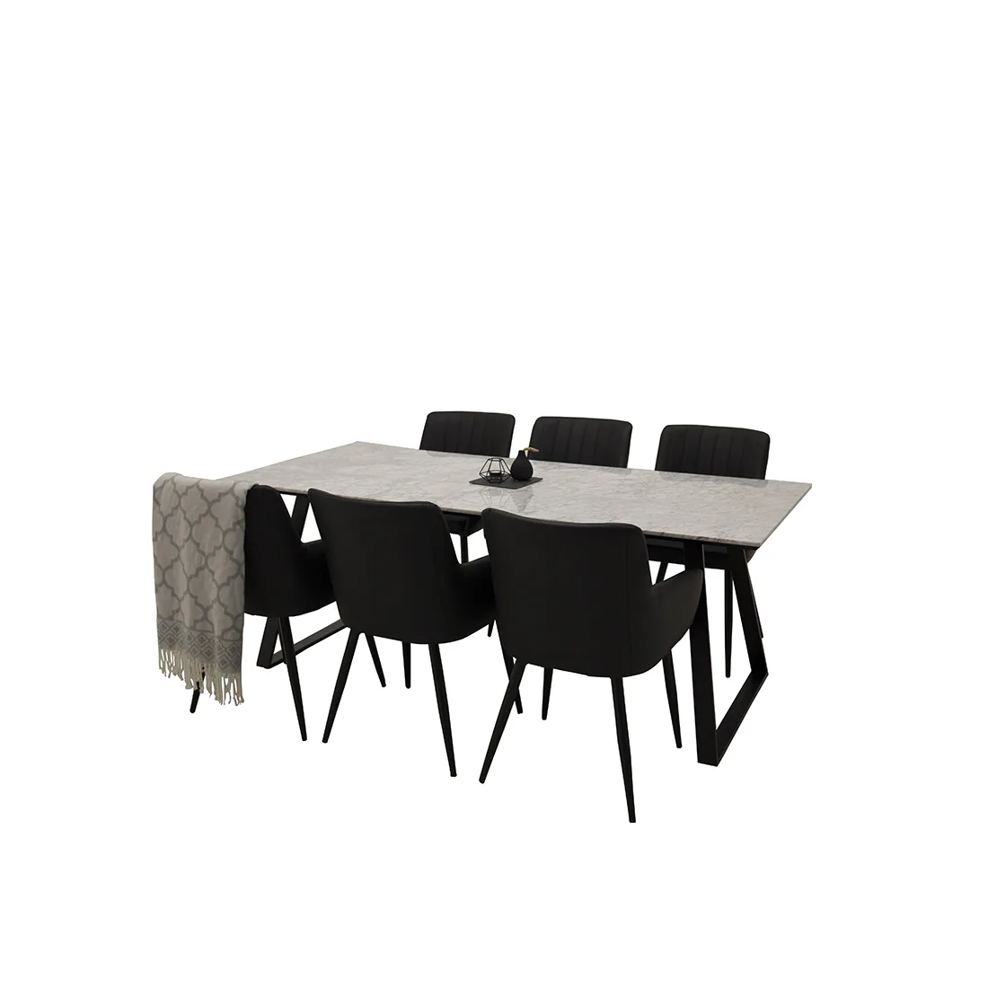 Matgrupp Venture Home Estelle Ø115 cm med 6st Comfort Matstolar