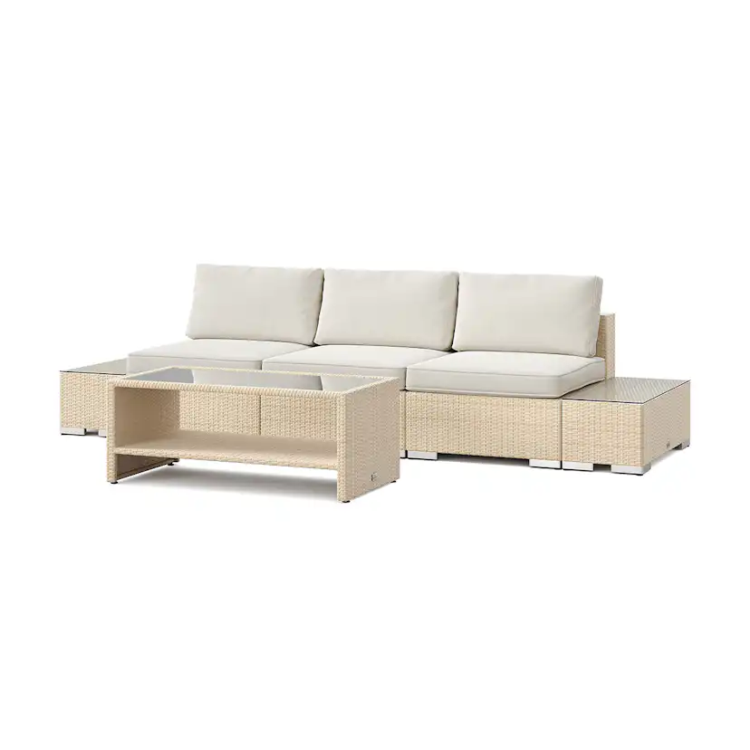 Loungegrupp Comfort Garden Bahamas utesoffa 3-sits med bord med hylla